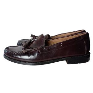 Bostonian Burgundy Florentine Tassel Kiltie Loafers Mens 11.5 M Brazil Leather